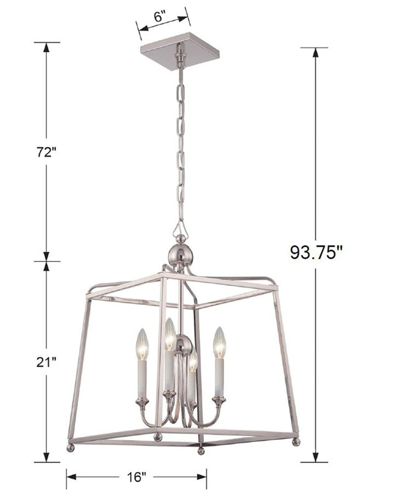 Crystorama SYLVAN 2245-PN_NOSHADE Chandelier Contemporary - Polished Nickel