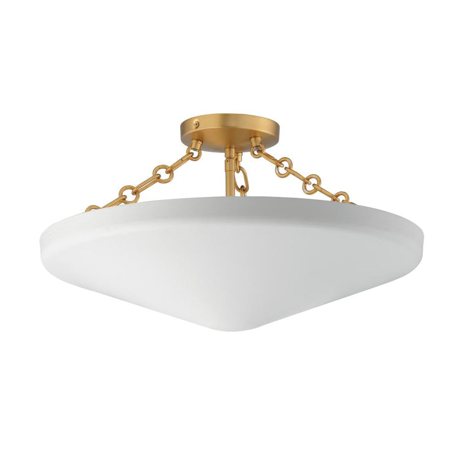 Maxim Lighting 22450WTNAB Artemis 19.75 Inch Semi Flush Mount Light – Natural Aged Brass