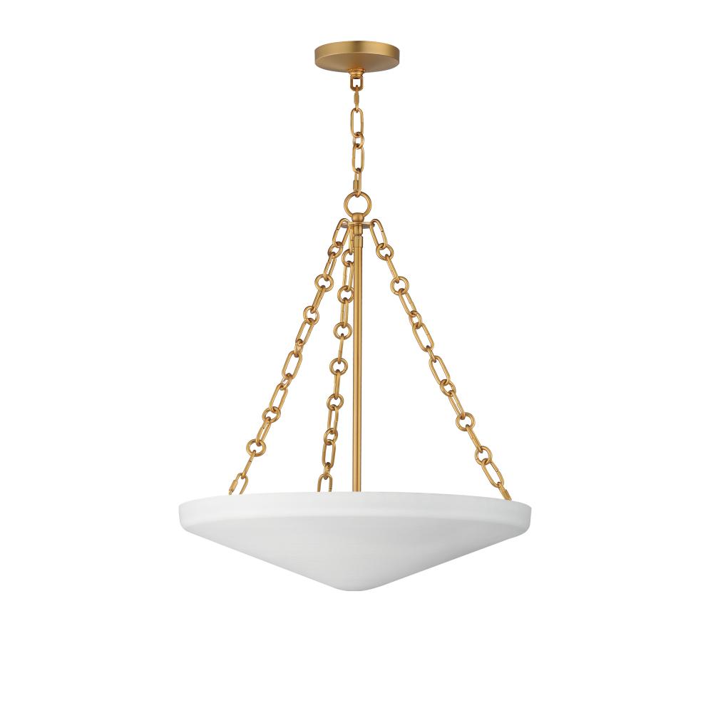 Foyer 19.75 Inch Chandelier – Natural Aged Brass