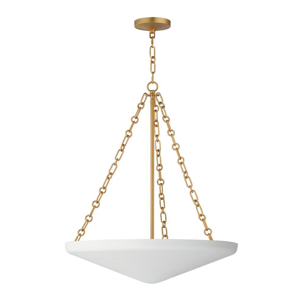 Foyer 23.5 Inch Chandelier – Natural Aged Brass