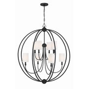 Crystorama Sylvan 2246-BF – 40 Inch – 8 Light – Chandelier – Black Forged – Dry Rated