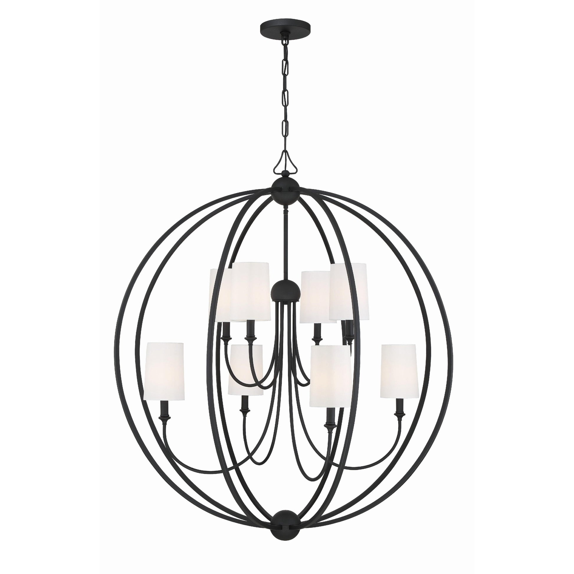 Crystorama Sylvan 2246-BF – 40 Inch – 8 Light – Chandelier – Black Forged – Dry Rated