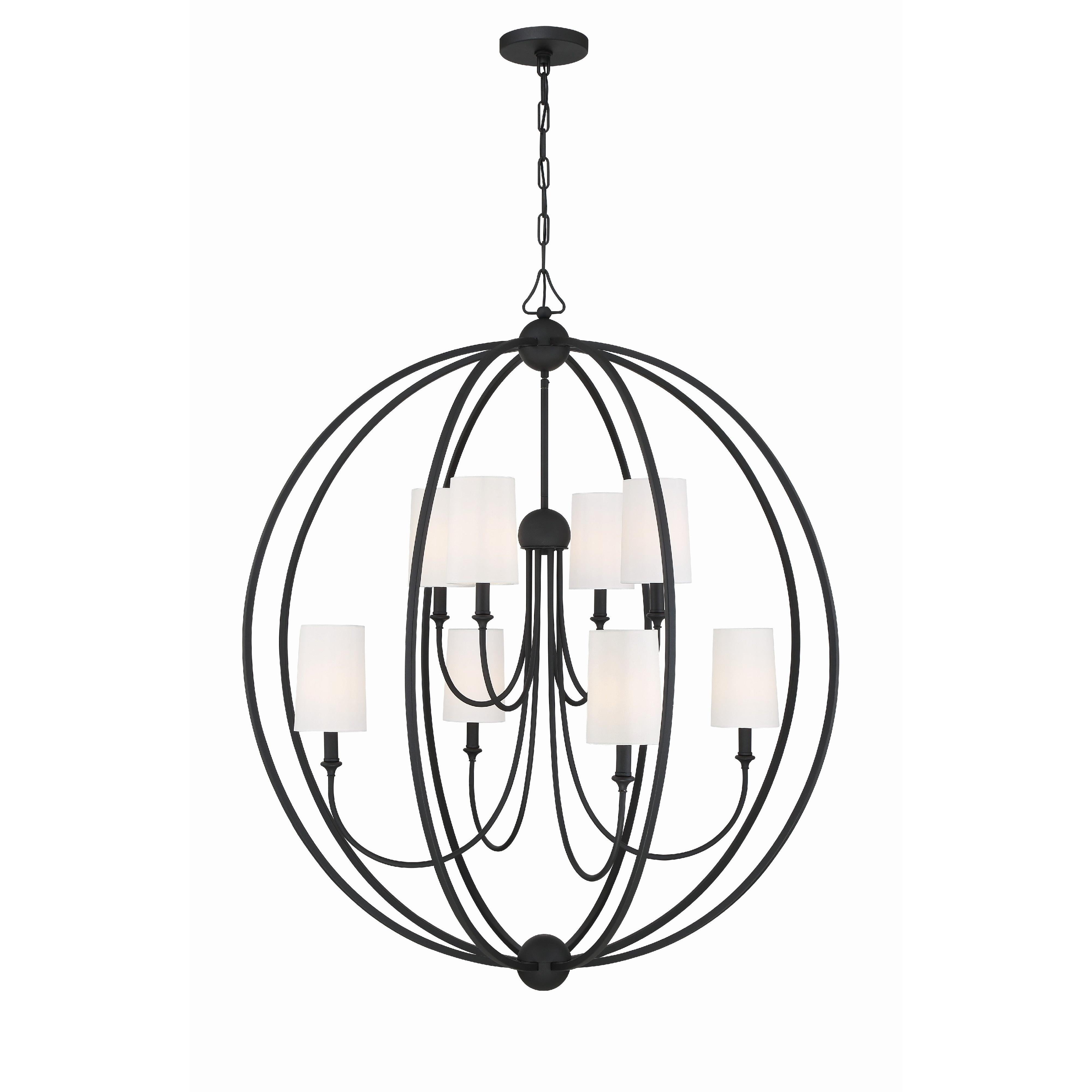 Crystorama Sylvan 2246-BF – 40 Inch – 8 Light – Chandelier – Black Forged – Dry Rated