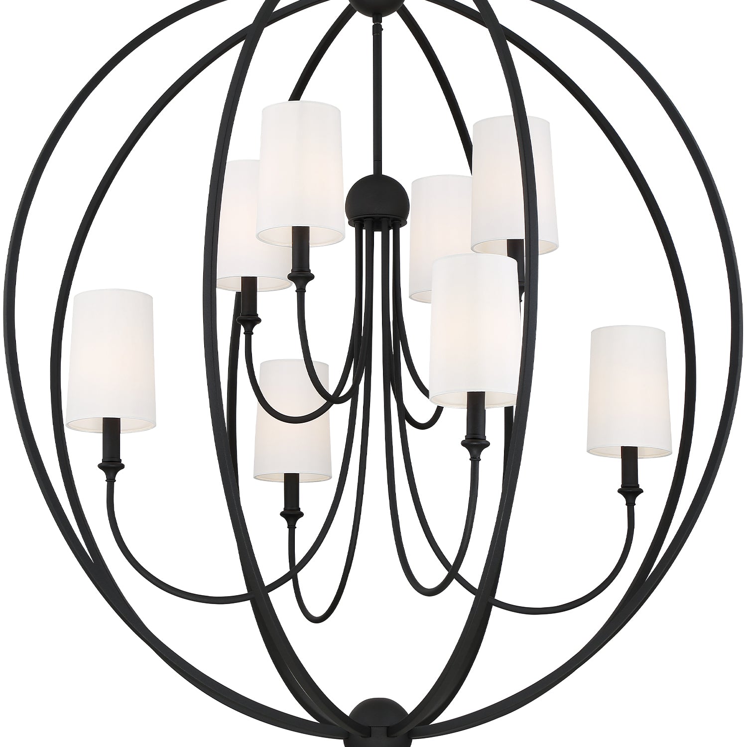 Crystorama Sylvan 2246-BF – 40 Inch – 8 Light – Chandelier – Black Forged – Dry Rated