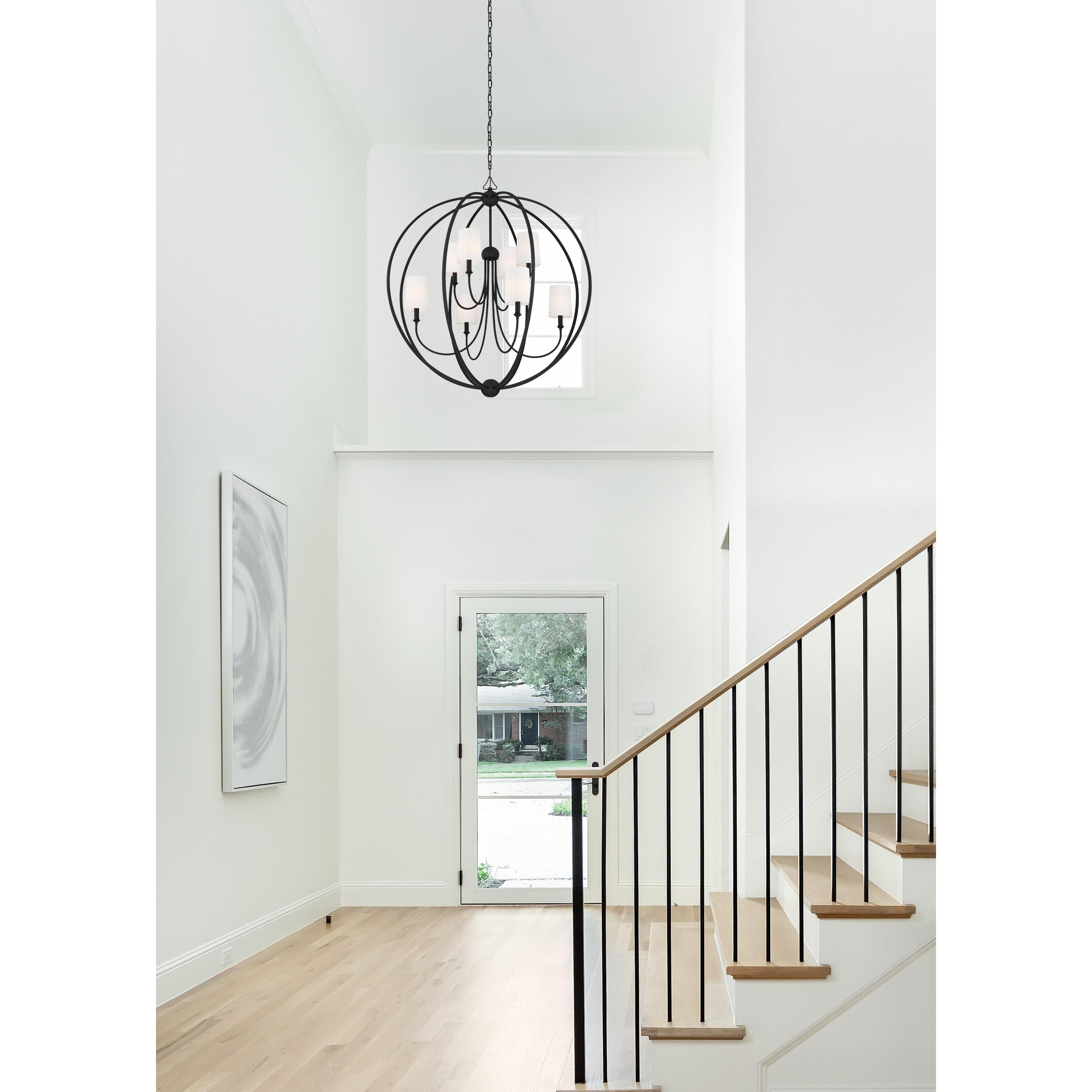 Crystorama Sylvan 2246-BF – 40 Inch – 8 Light – Chandelier – Black Forged – Dry Rated