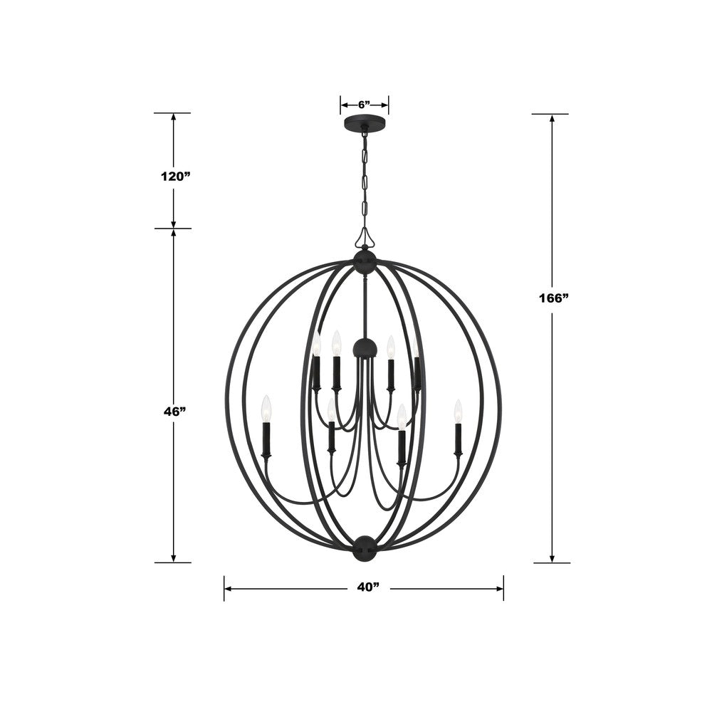 Crystorama SYLVAN 2246-BF_NOSHADE Chandelier Contemporary - Black Forged