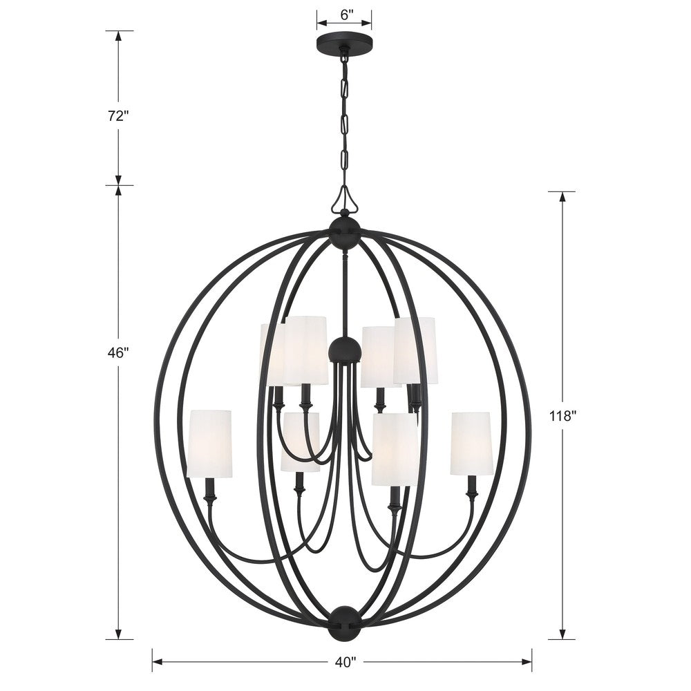 Crystorama SYLVAN 2246-BF Chandelier Contemporary - Black Forged