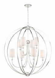 Crystorama Sylvan 2246-PN – 40 Inch – 8 Light – Chandelier – Polished Nickel – Dry Rated