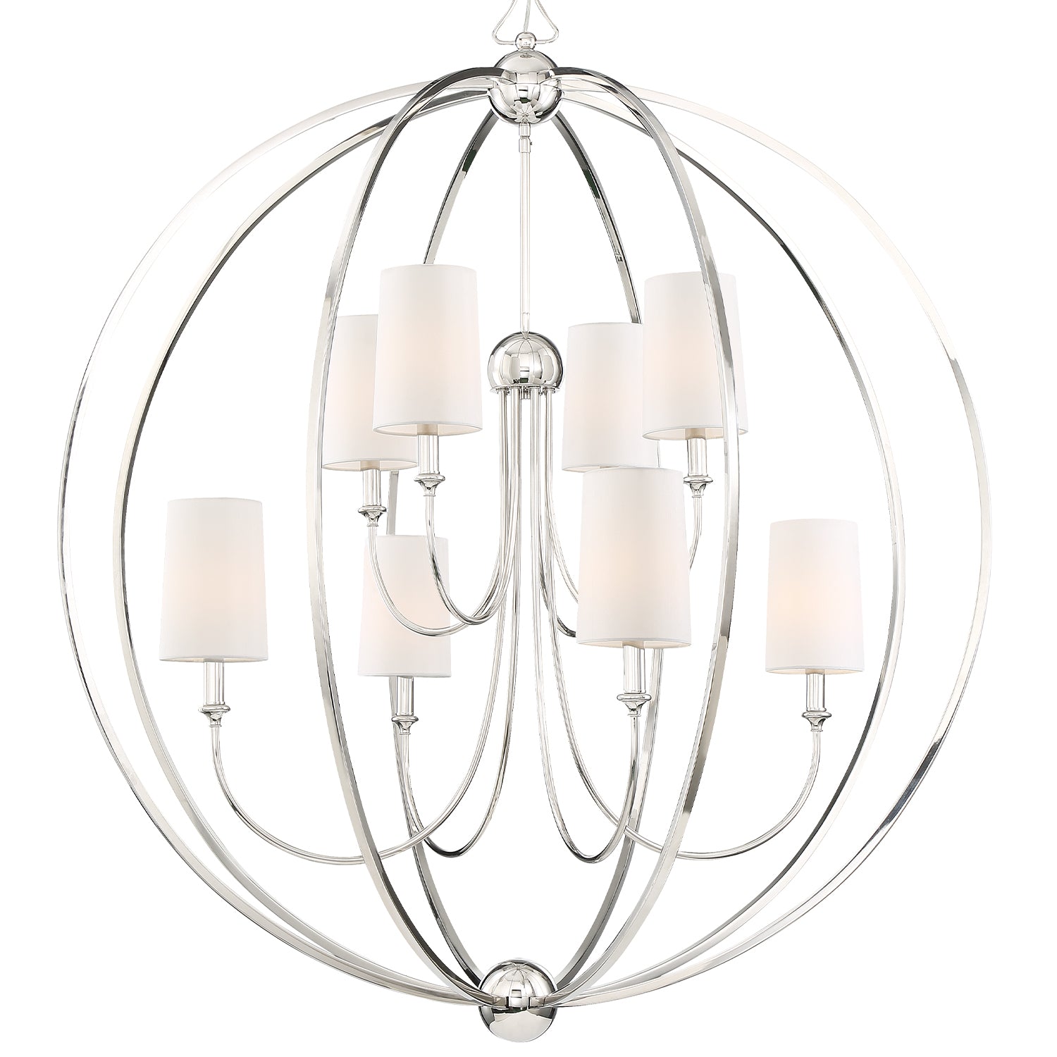 Crystorama Sylvan 2246-PN – 40 Inch – 8 Light – Chandelier – Polished Nickel – Dry Rated