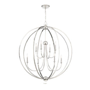 Crystorama Sylvan 2246-PN_NOSHADE – 40 Inch – 8 Light – Chandelier – Polished Nickel – Dry Rated
