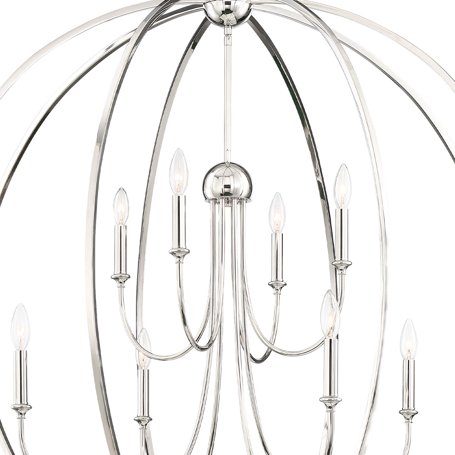 Crystorama Sylvan 2246-PN_NOSHADE – 40 Inch – 8 Light – Chandelier – Polished Nickel – Dry Rated