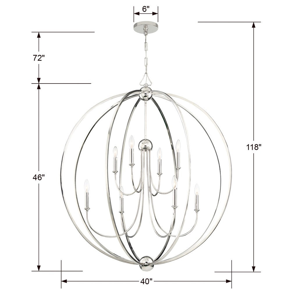 Crystorama SYLVAN 2246-PN_NOSHADE Chandelier Contemporary - Polished Nickel