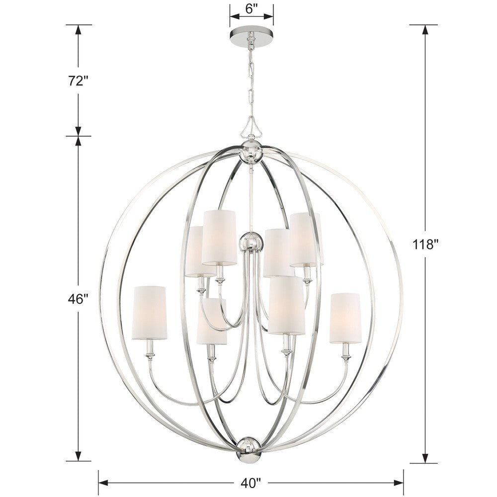 Crystorama SYLVAN 2246-PN Chandelier Contemporary - Polished Nickel