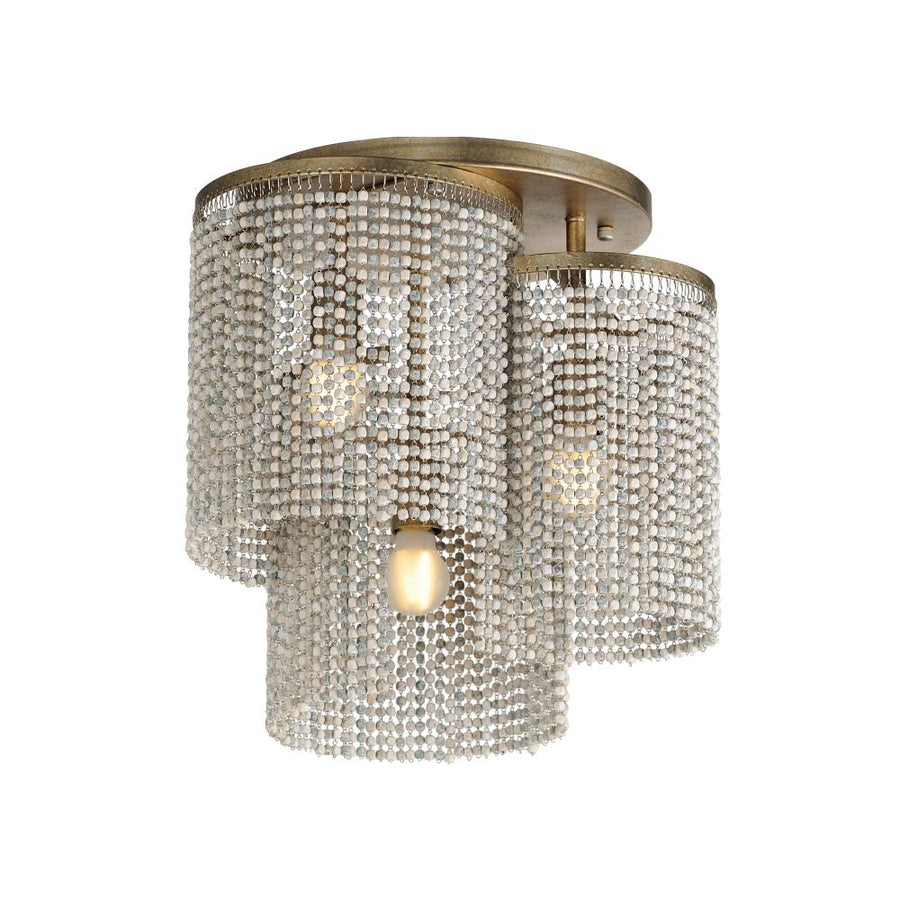 Maxim Lighting 22463WWDGS Fontaine 16 Inch Flush Mount Light – Golden Silver