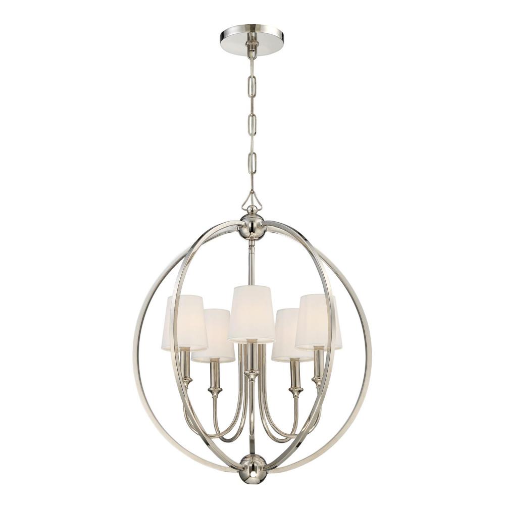 Crystorama SYLVAN 2247-PN Chandelier Contemporary - Polished Nickel