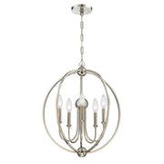 Crystorama Sylvan 2247-PN_NOSHADE – 22.5 Inch – 5 Light – Chandelier – Polished Nickel – Dry Rated