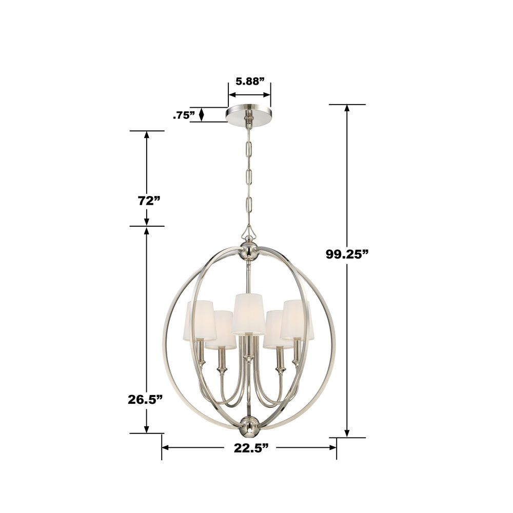 Crystorama SYLVAN 2247-PN Chandelier Contemporary - Polished Nickel