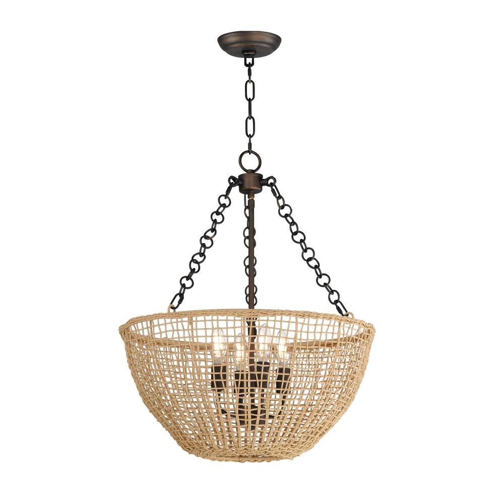 Cestino 21 Inch Invert Bowl Pendant – Antique Bronze