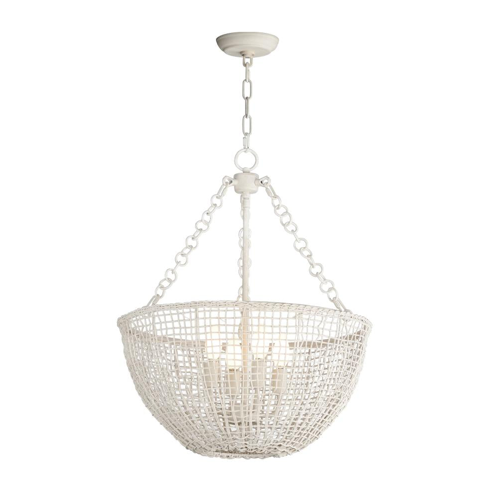 Cestino 21 Inch Invert Bowl Pendant – Weathered White