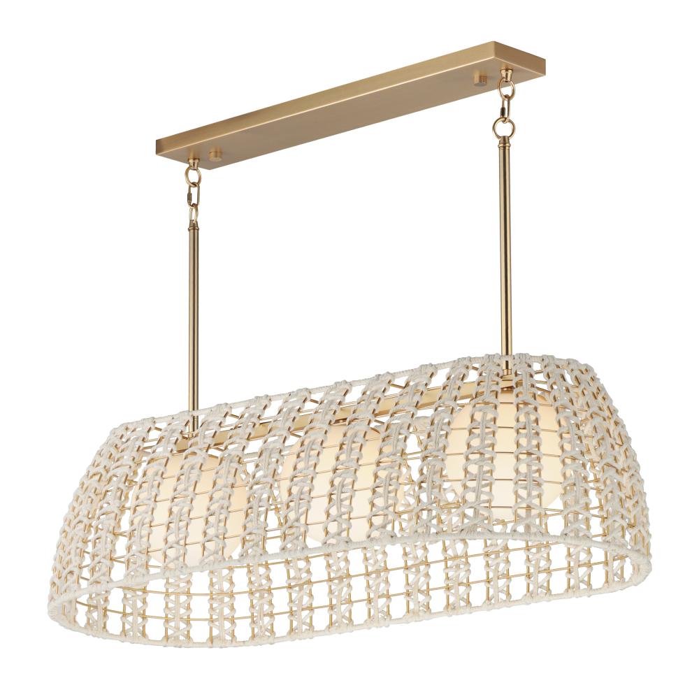 Macrame 18 Inch Linear Pendant – Gold