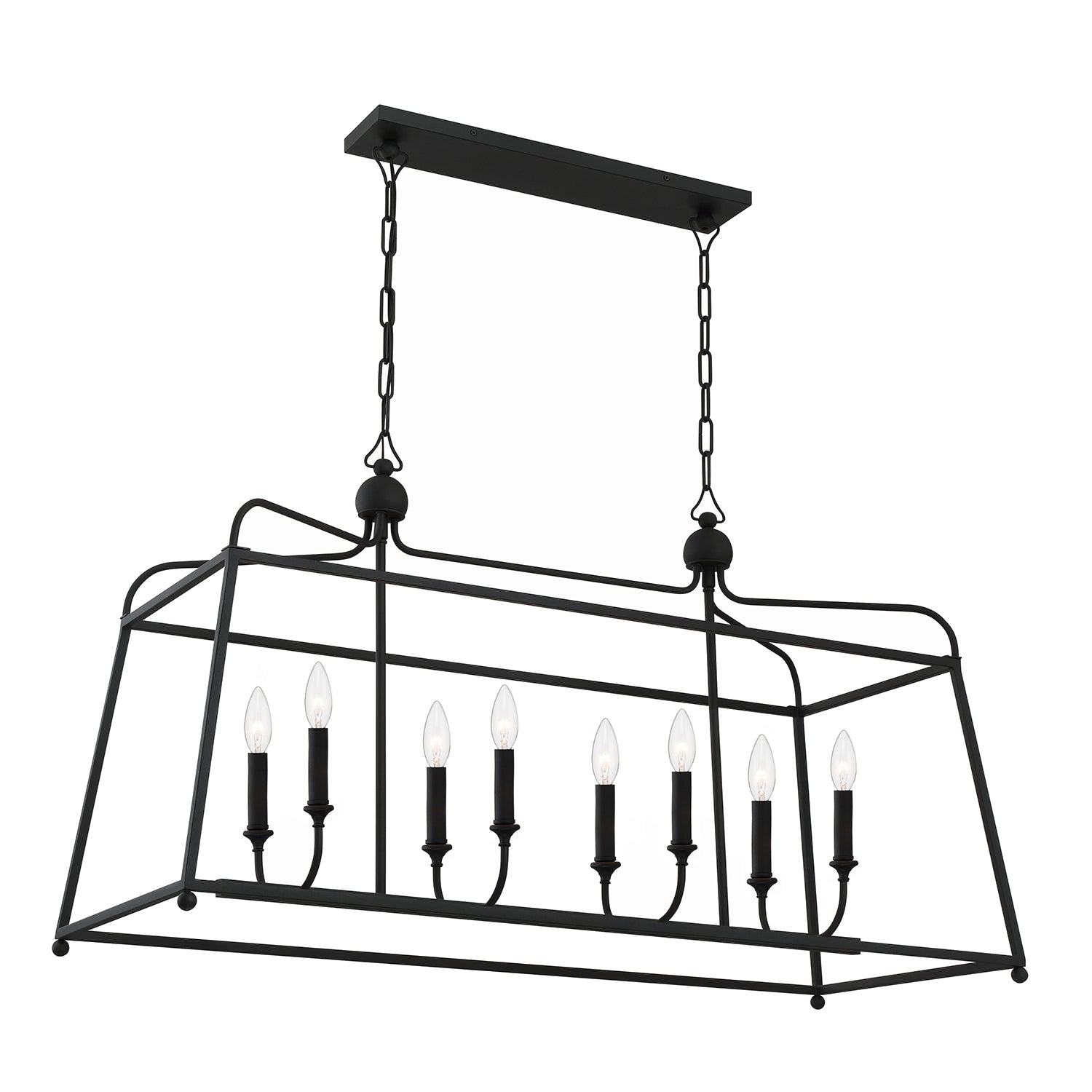 Crystorama Sylvan 2249-BF_NOSHADE – 42 Inch – 8 Light – Chandelier – Black Forged – Dry Rated
