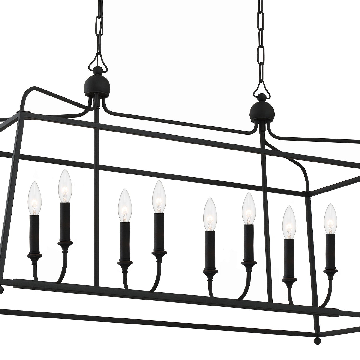 Crystorama Sylvan 2249-BF_NOSHADE – 42 Inch – 8 Light – Chandelier – Black Forged – Dry Rated