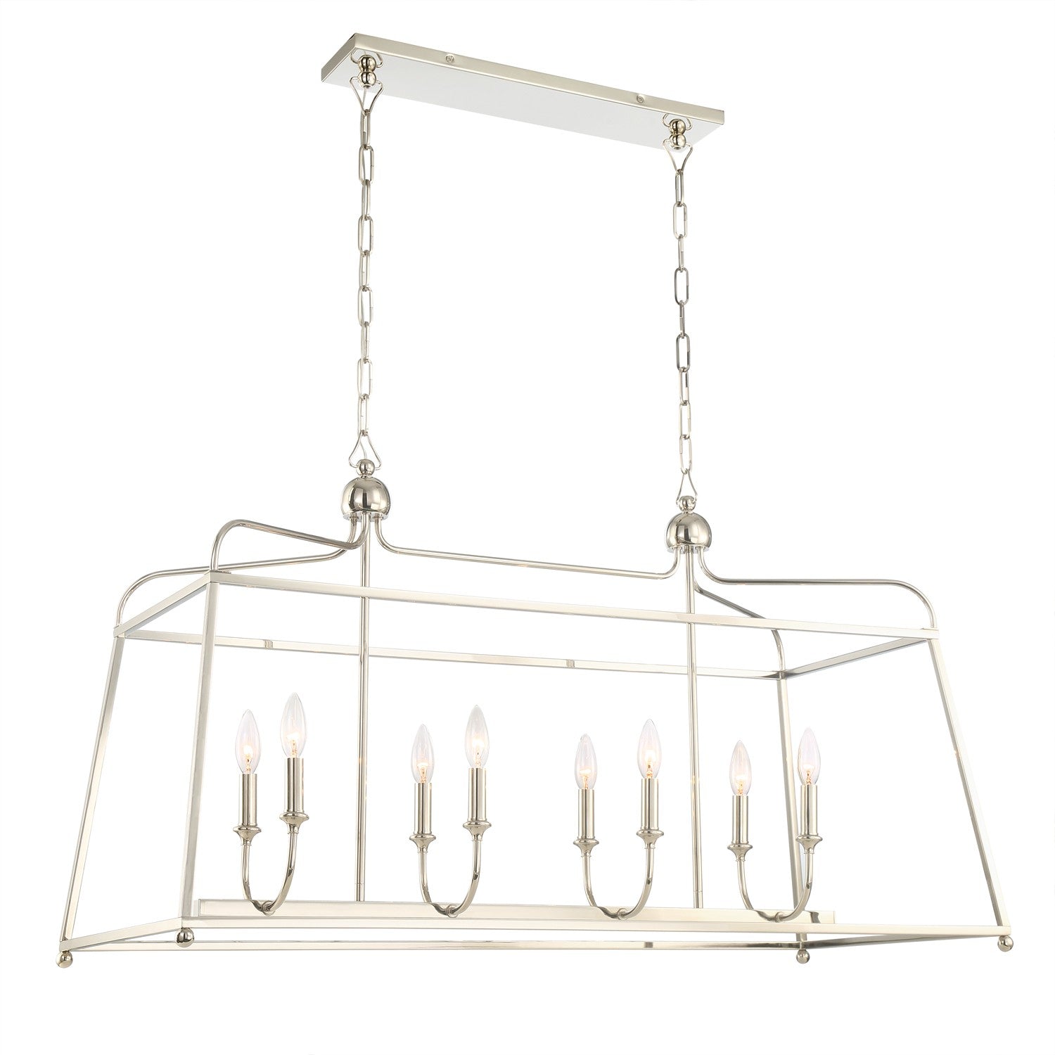 Crystorama Sylvan 2249-PN_NOSHADE – 42 Inch – 8 Light – Chandelier – Polished Nickel – Dry Rated