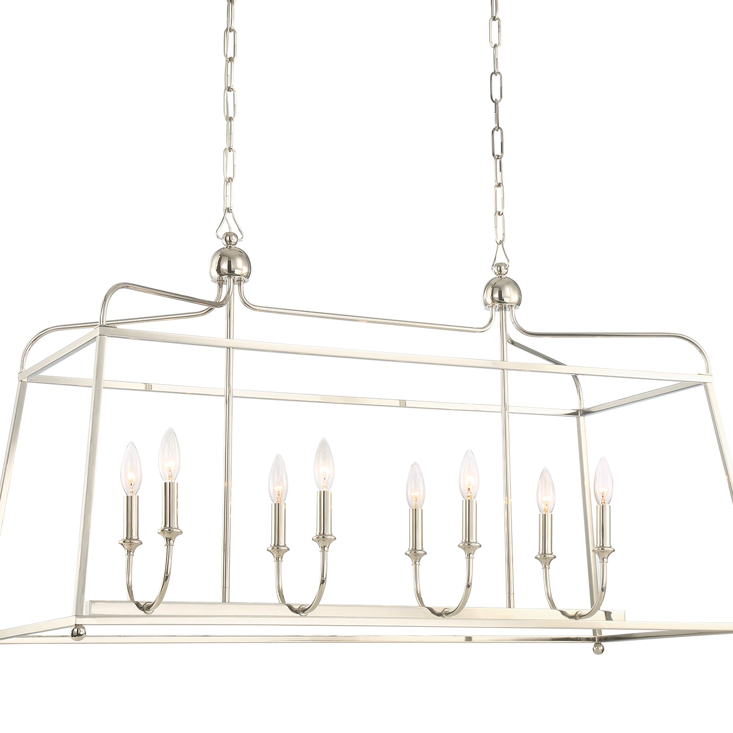 Crystorama Sylvan 2249-PN_NOSHADE – 42 Inch – 8 Light – Chandelier – Polished Nickel – Dry Rated