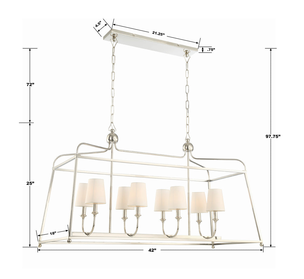 Crystorama SYLVAN 2249-PN Chandelier Contemporary - Polished Nickel