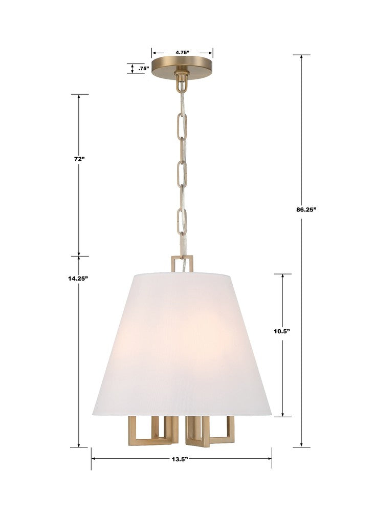 Crystorama WESTWOOD 2254-VG Mini Chandelier Modern - Vibrant Gold