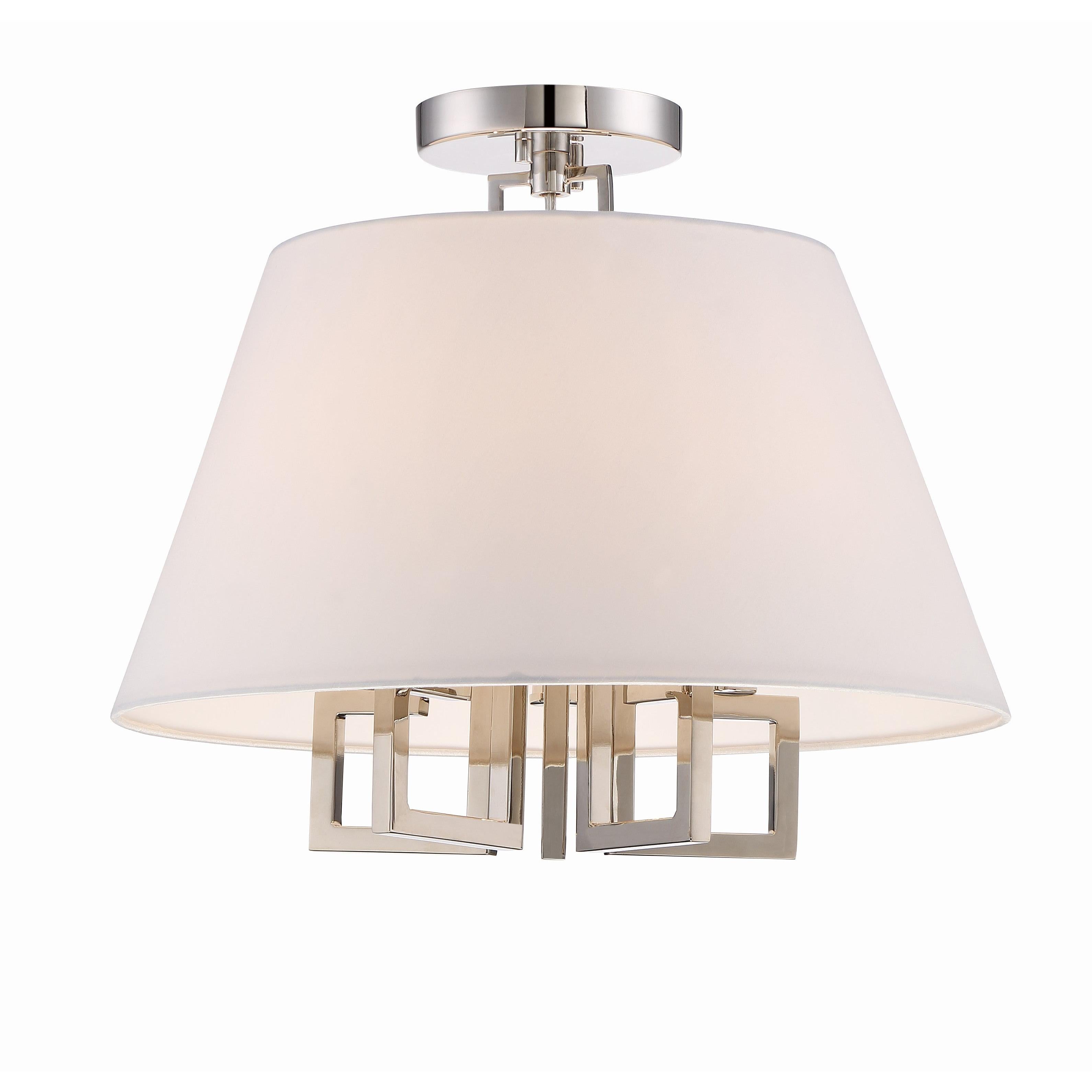 Crystorama Westwood 2255-PN_CEILING – 16 Inch – 5 Light – Semi Flush Mount Light – Polished Nickel – Dry Rated