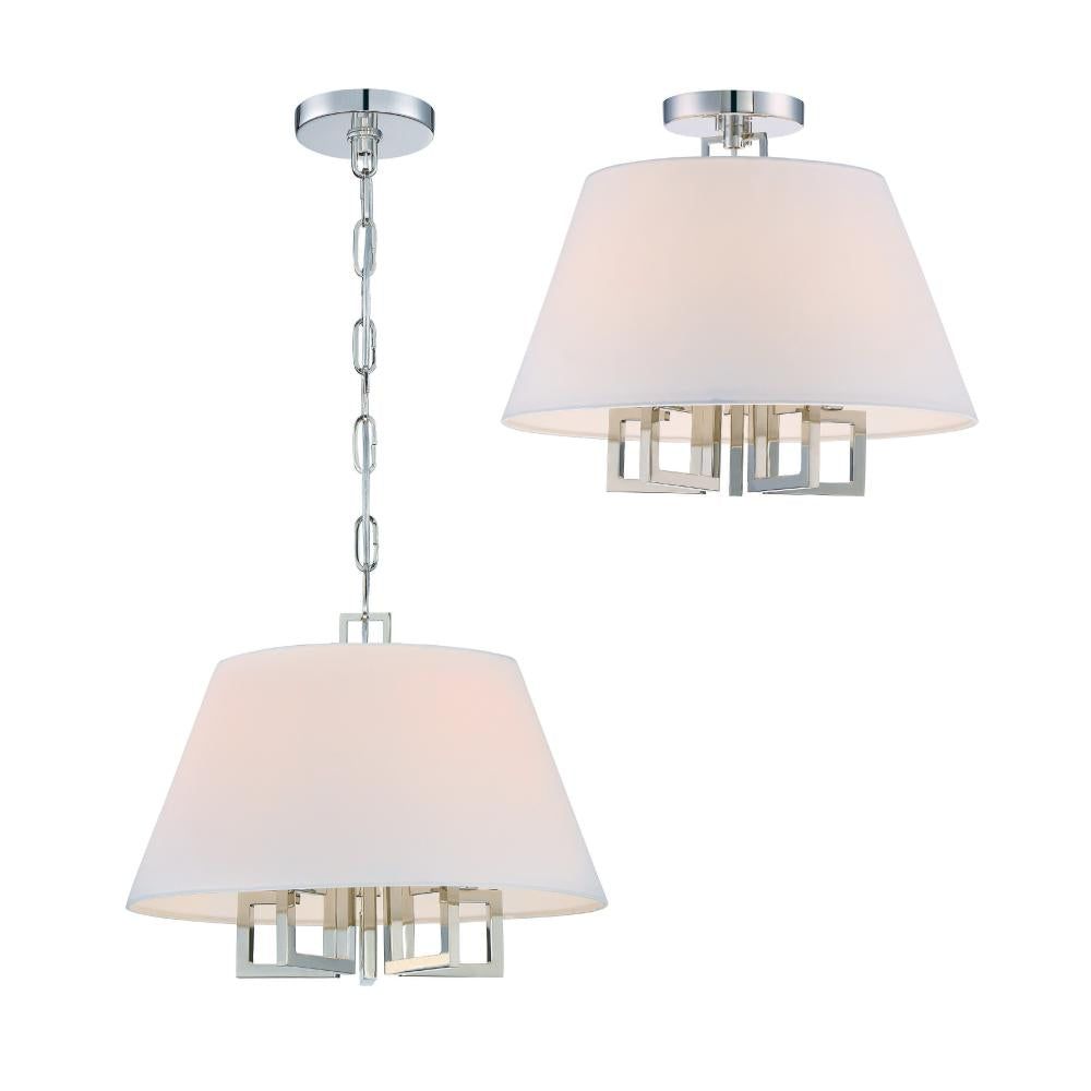 Crystorama WESTWOOD 2255-PN_CEILING Semi Flush Mt Modern - Polished Nickel