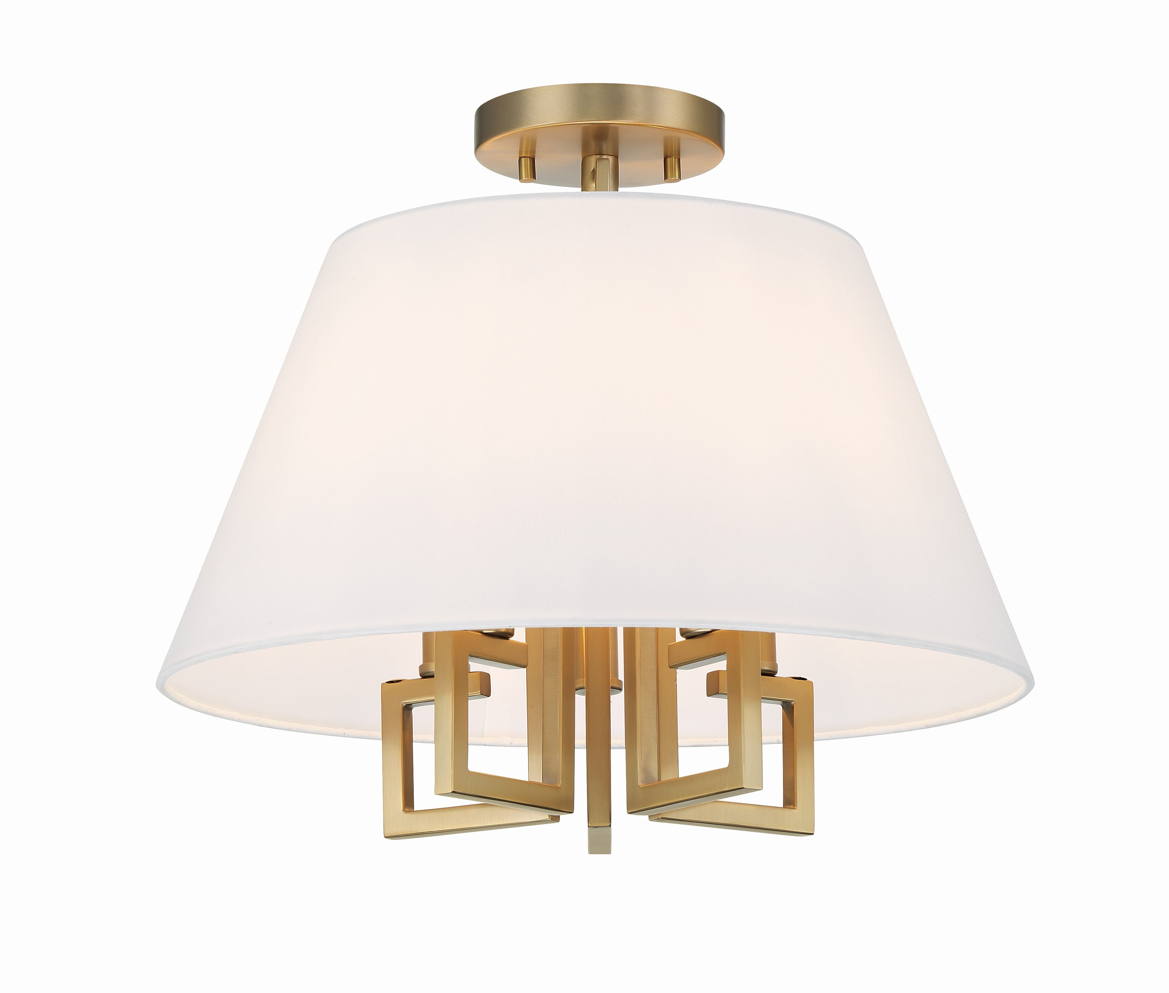 Crystorama Westwood 2255-VG_CEILING – 16 Inch – 5 Light – Semi Flush Mount Light – Vibrant Gold – Dry Rated