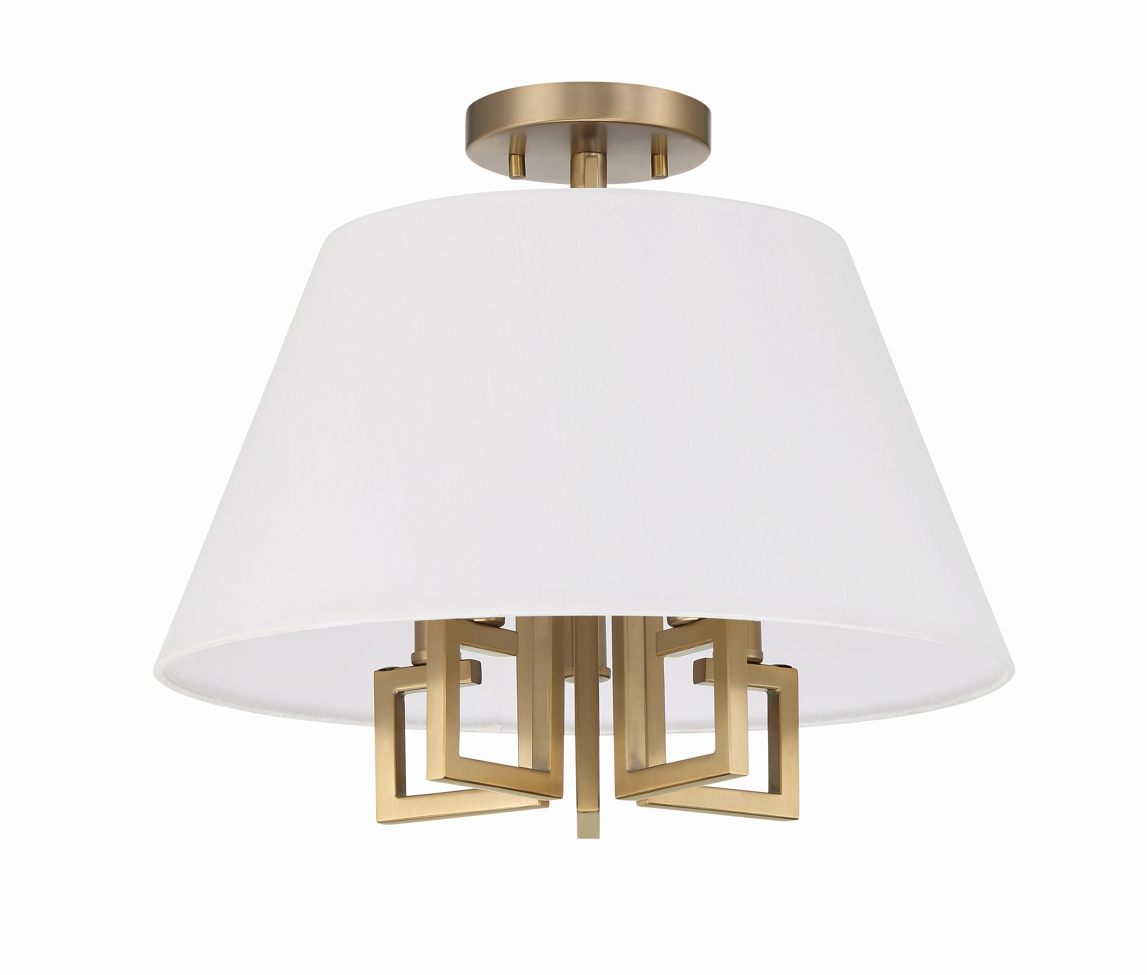 Crystorama Westwood 2255-VG_CEILING – 16 Inch – 5 Light – Semi Flush Mount Light – Vibrant Gold – Dry Rated