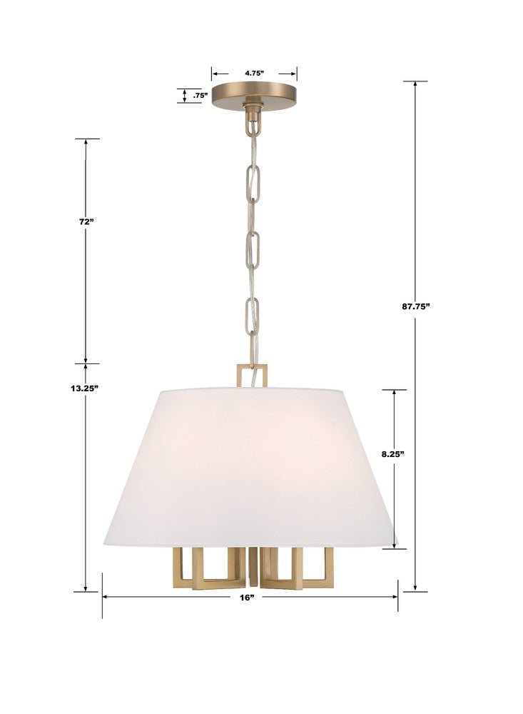 Crystorama WESTWOOD 2255-VG Mini Chandelier Modern - Vibrant Gold