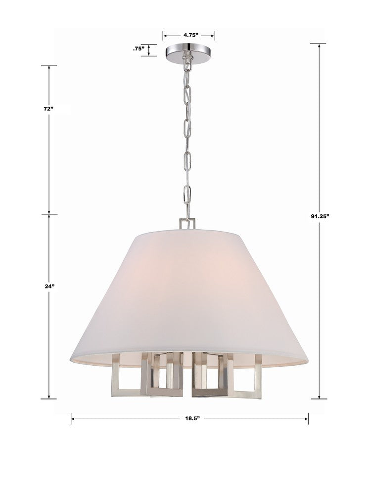 Crystorama WESTWOOD 2256-PN Chandelier Modern - Polished Nickel