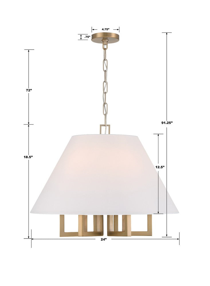 Crystorama WESTWOOD 2256-VG Chandelier Modern - Vibrant Gold