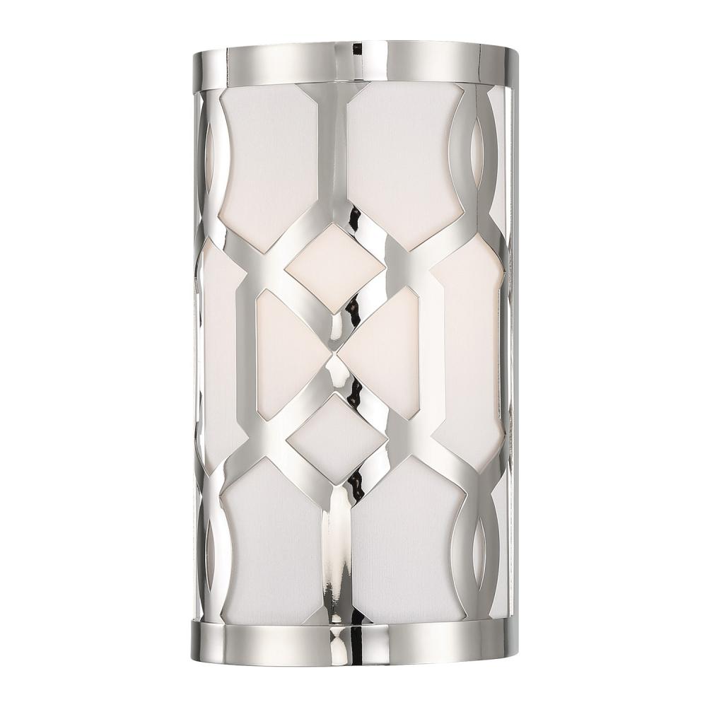 Crystorama 2262-PN Sconce, Jennings 1 Light, Polished Nickel