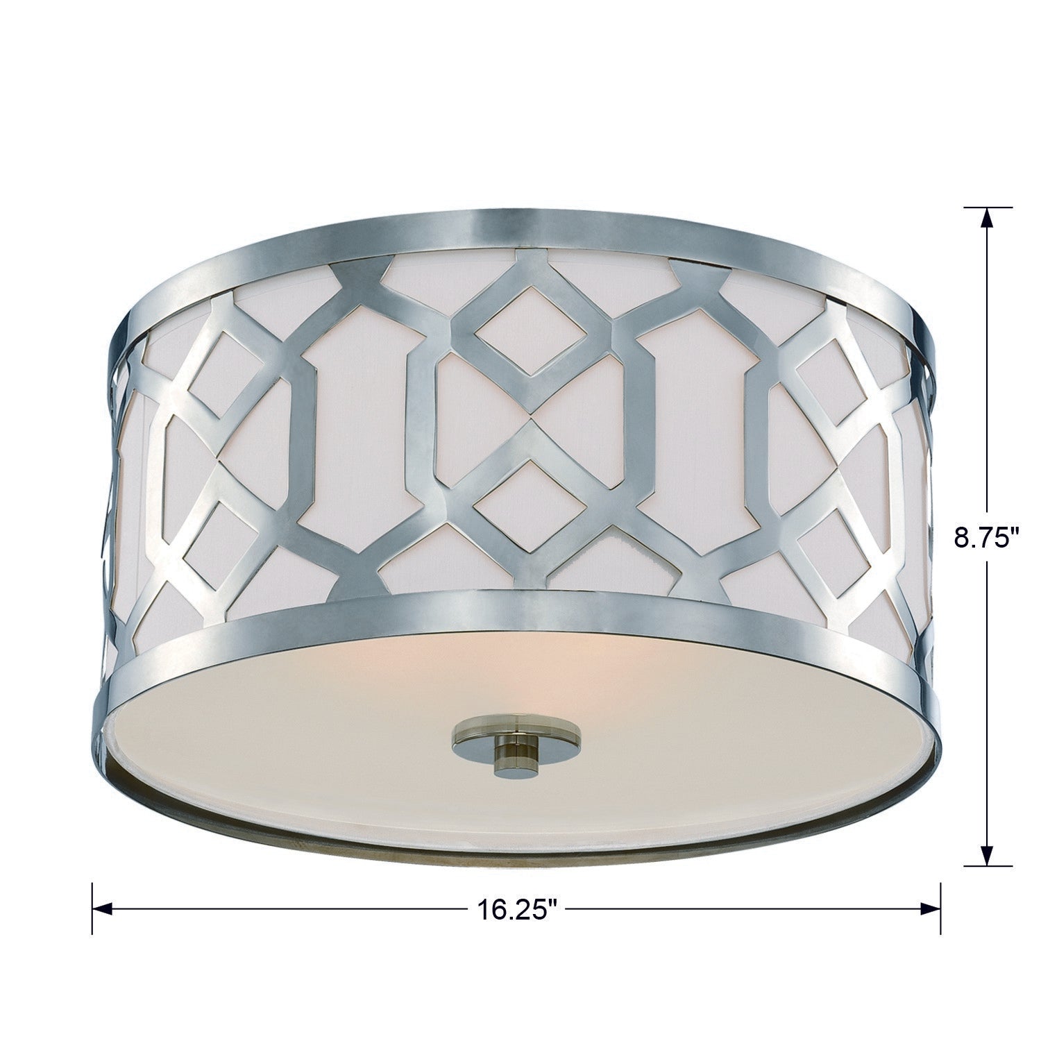 Crystorama Jennings 2263-PN – 16.25 Inch – 3 Light – Semi Flush Mount Light – Polished Nickel – Dry Rated