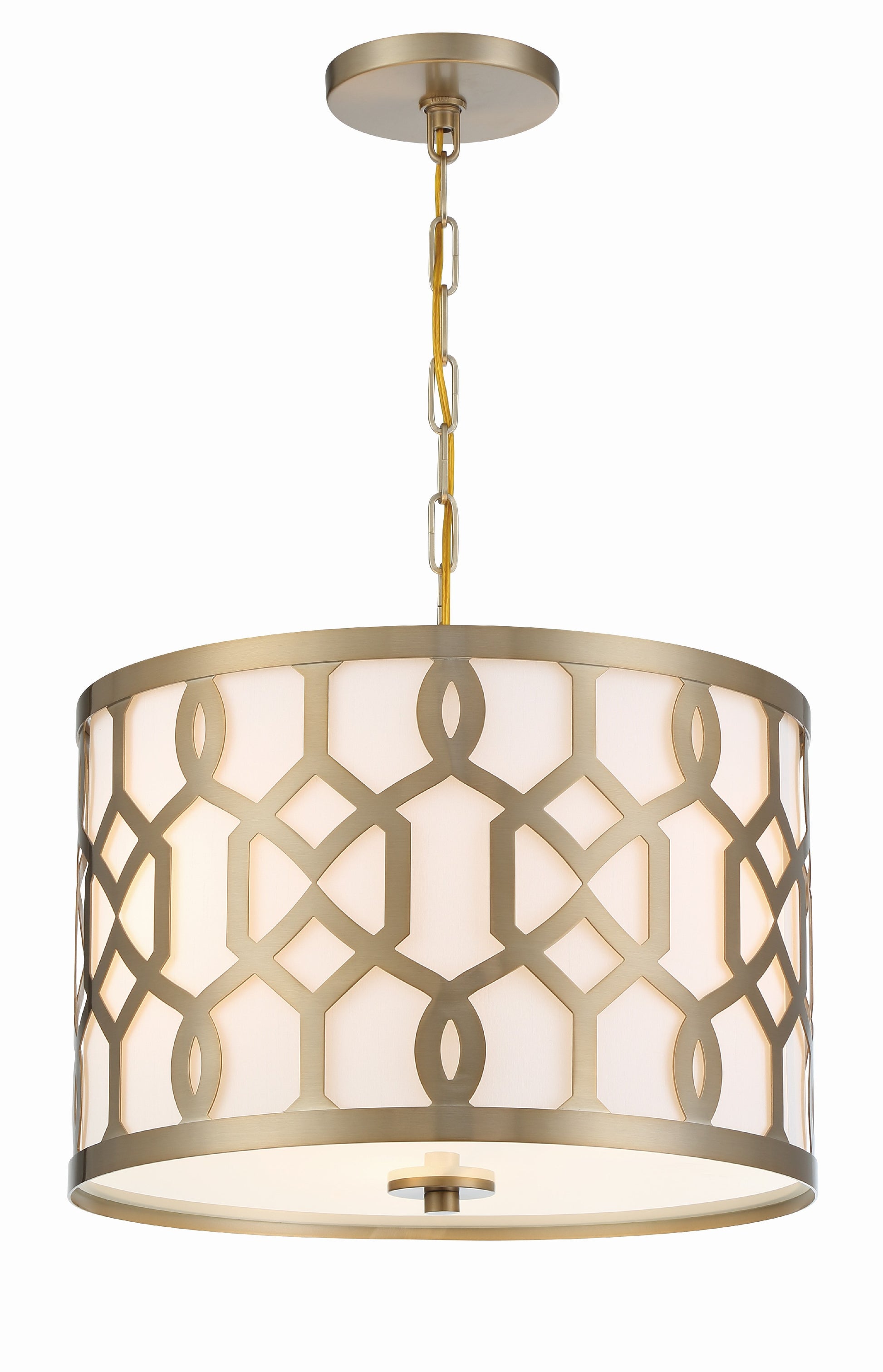 Crystorama Jennings 2265-AG – 18.25 Inch – 3 Light – Pendant Light – Aged Brass – Dry Rated