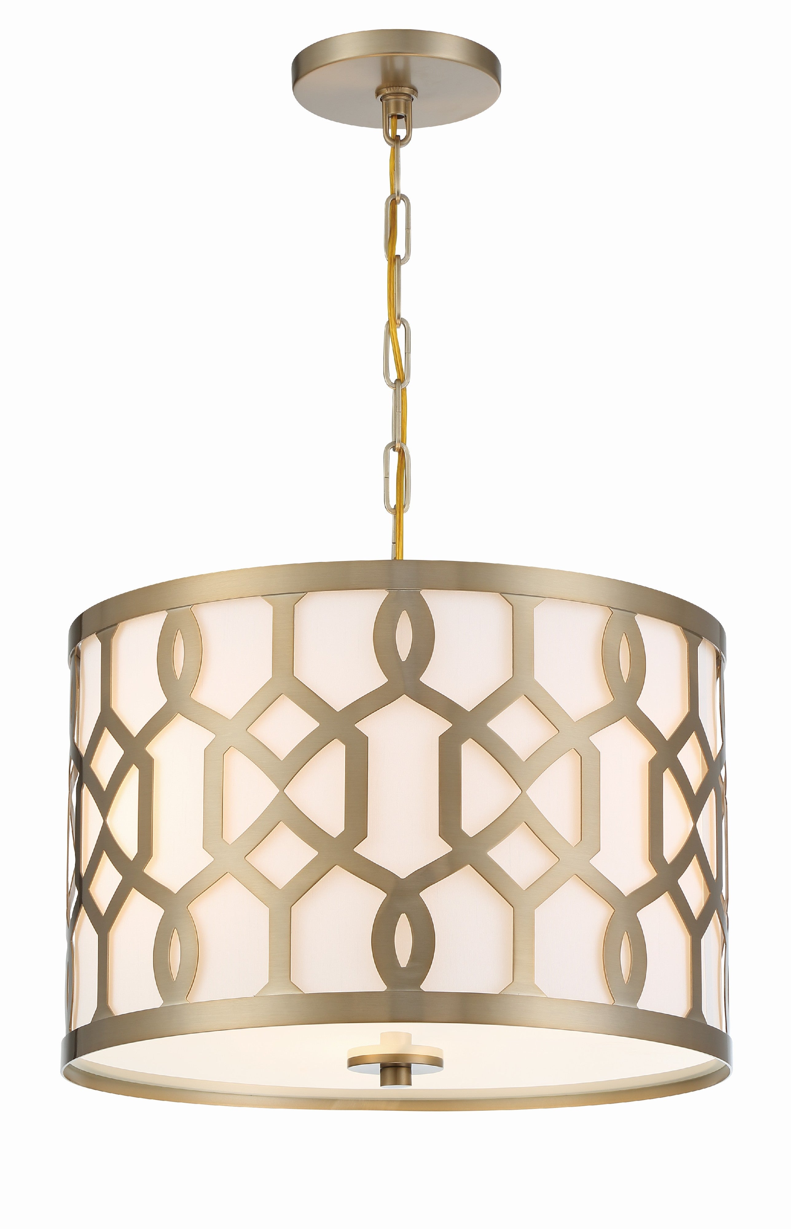 Crystorama Jennings 2265-AG – 18.25 Inch – 3 Light – Pendant Light – Aged Brass – Dry Rated