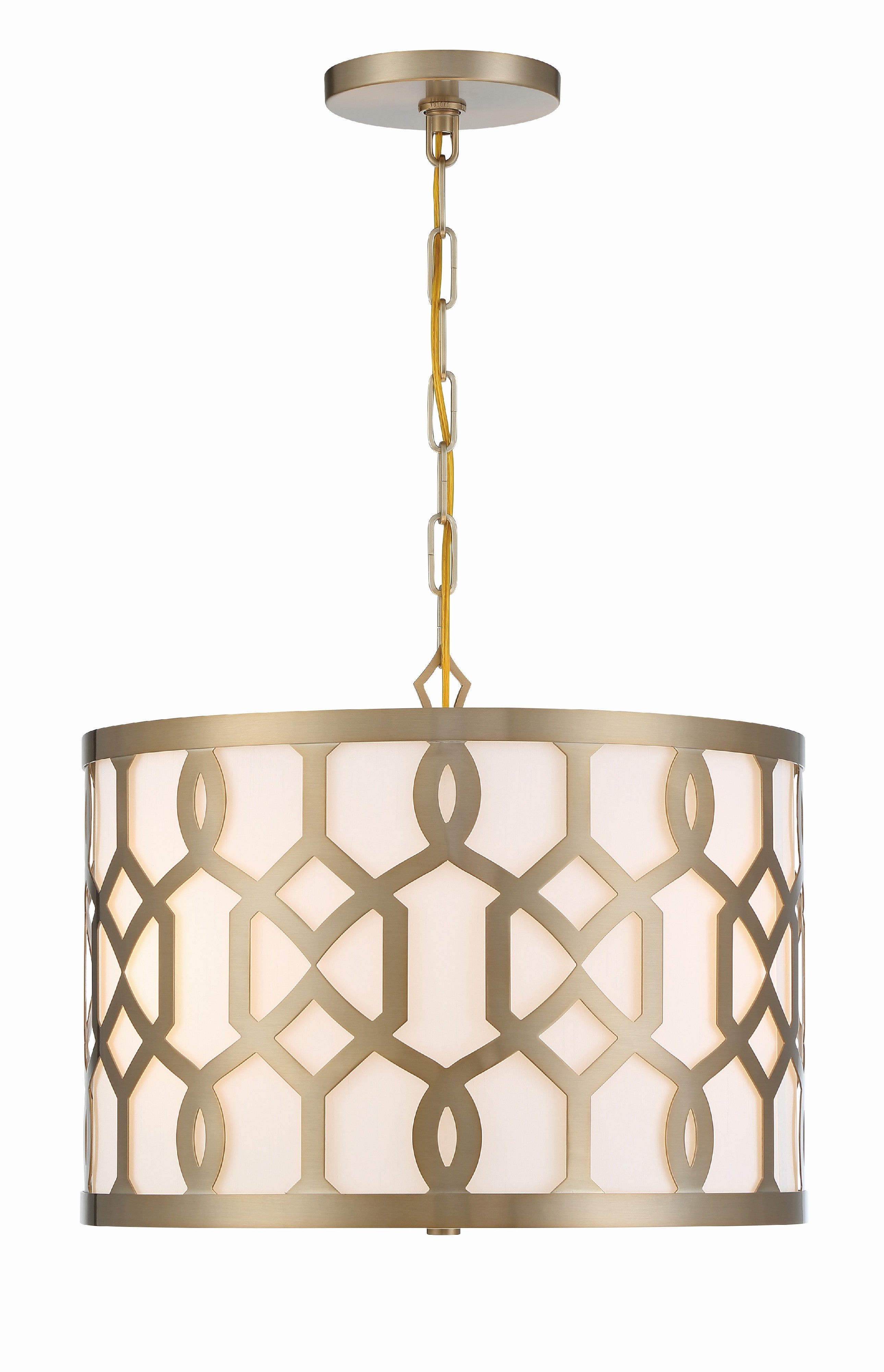 Crystorama Jennings 2265-AG – 18.25 Inch – 3 Light – Pendant Light – Aged Brass – Dry Rated