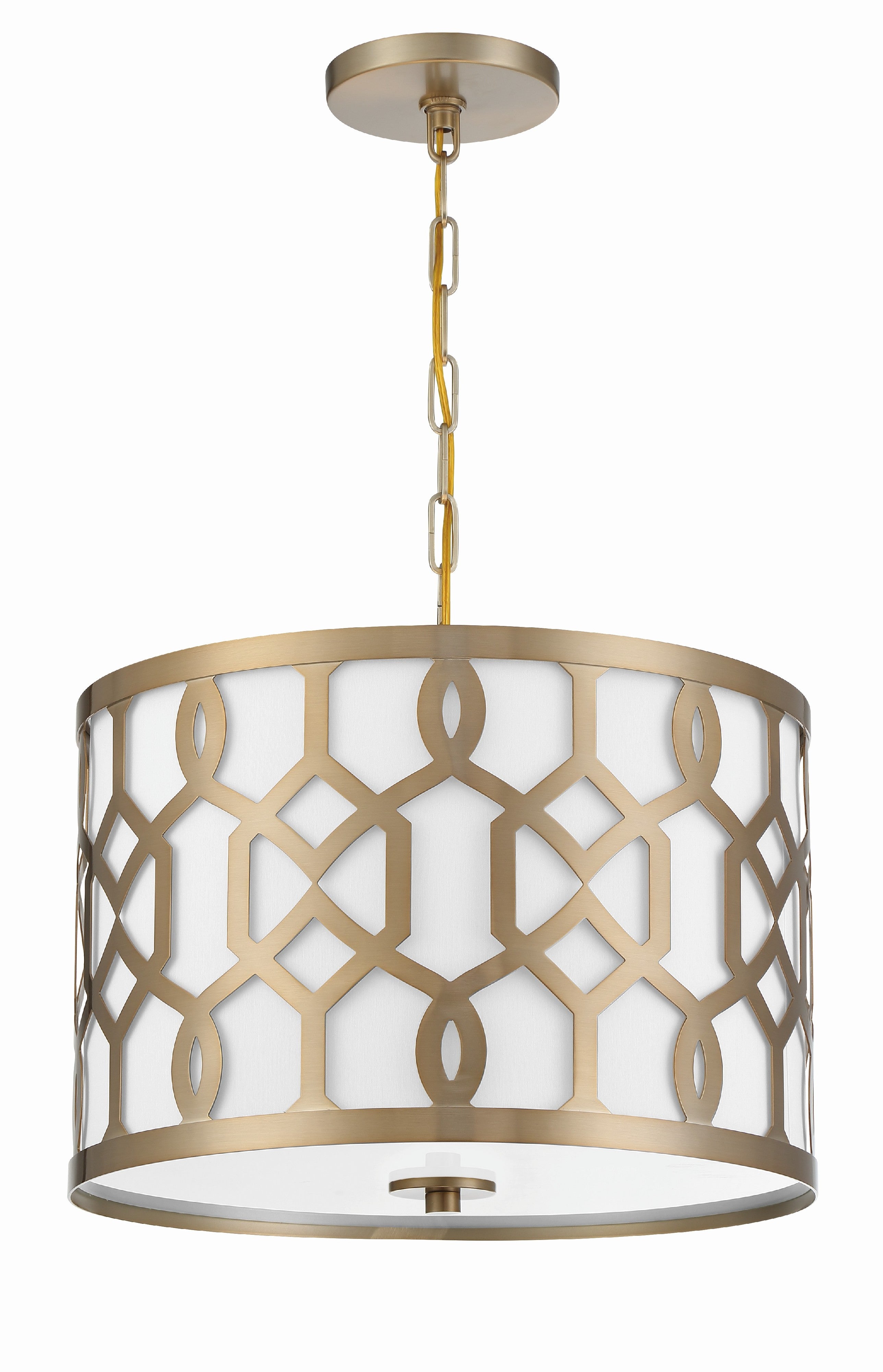 Crystorama Jennings 2265-AG – 18.25 Inch – 3 Light – Pendant Light – Aged Brass – Dry Rated