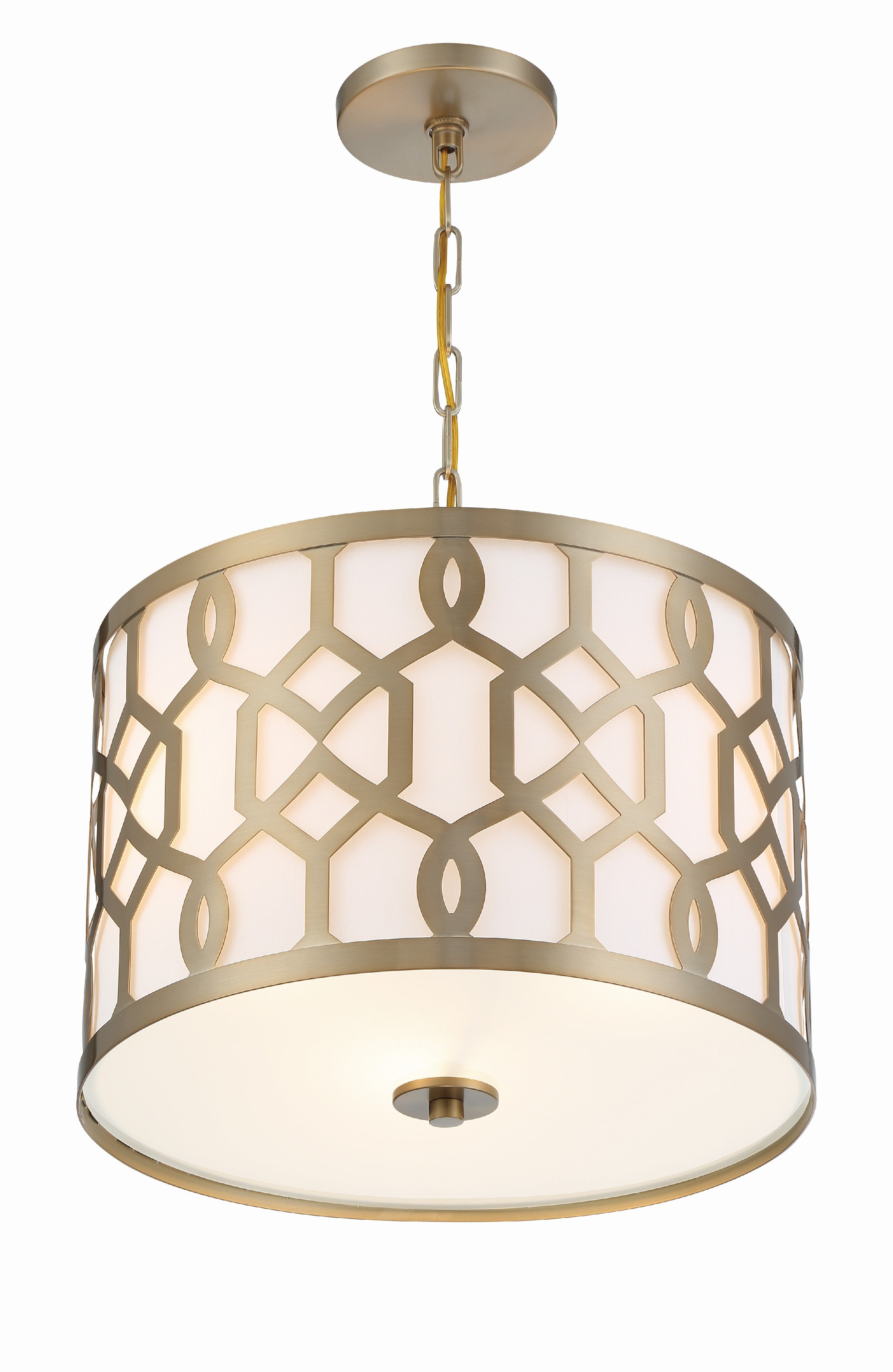 Crystorama Jennings 2265-AG – 18.25 Inch – 3 Light – Pendant Light – Aged Brass – Dry Rated