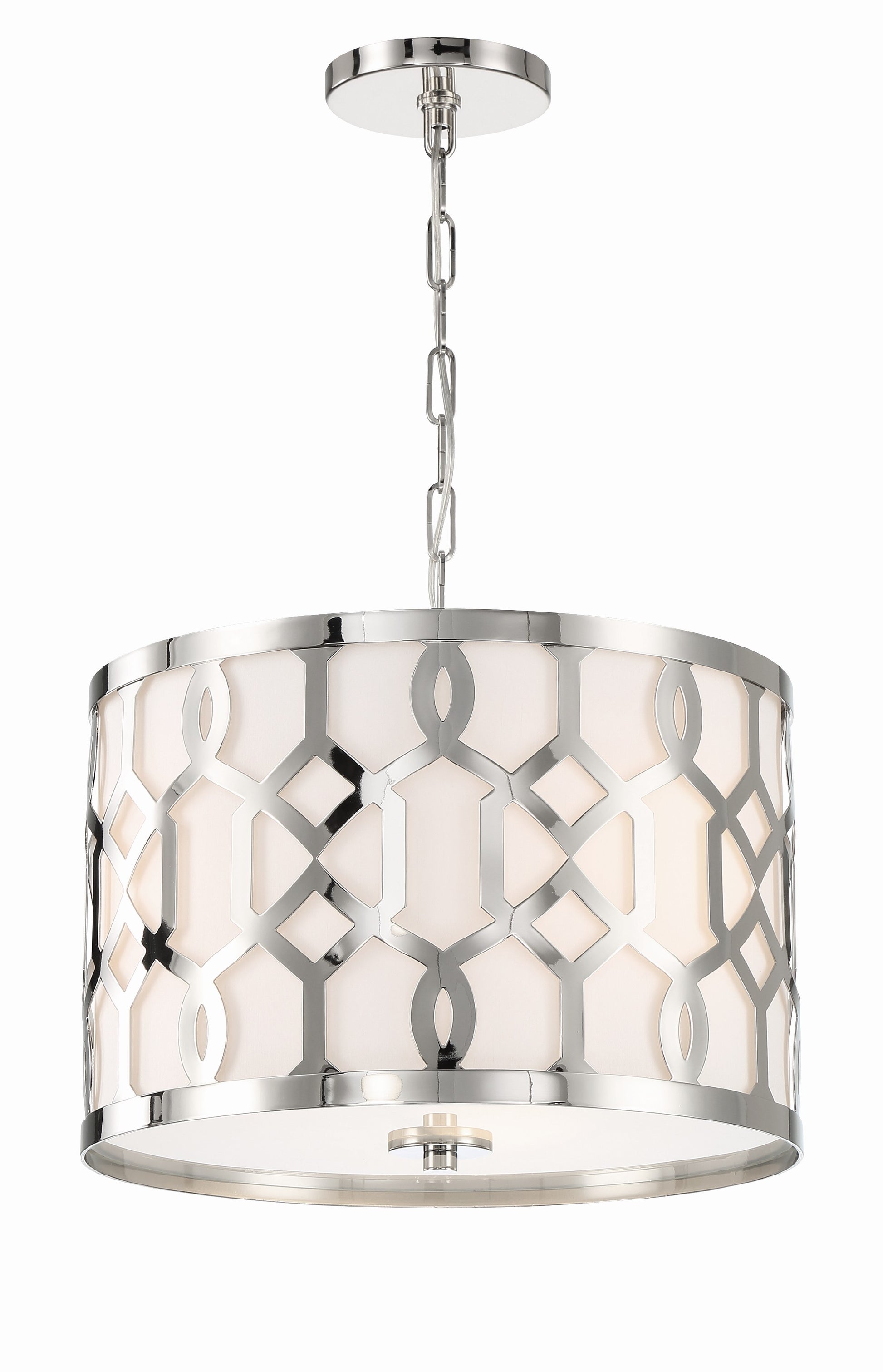 Crystorama Jennings 2265-PN – 18.25 Inch – 3 Light – Pendant Light – Polished Nickel – Dry Rated