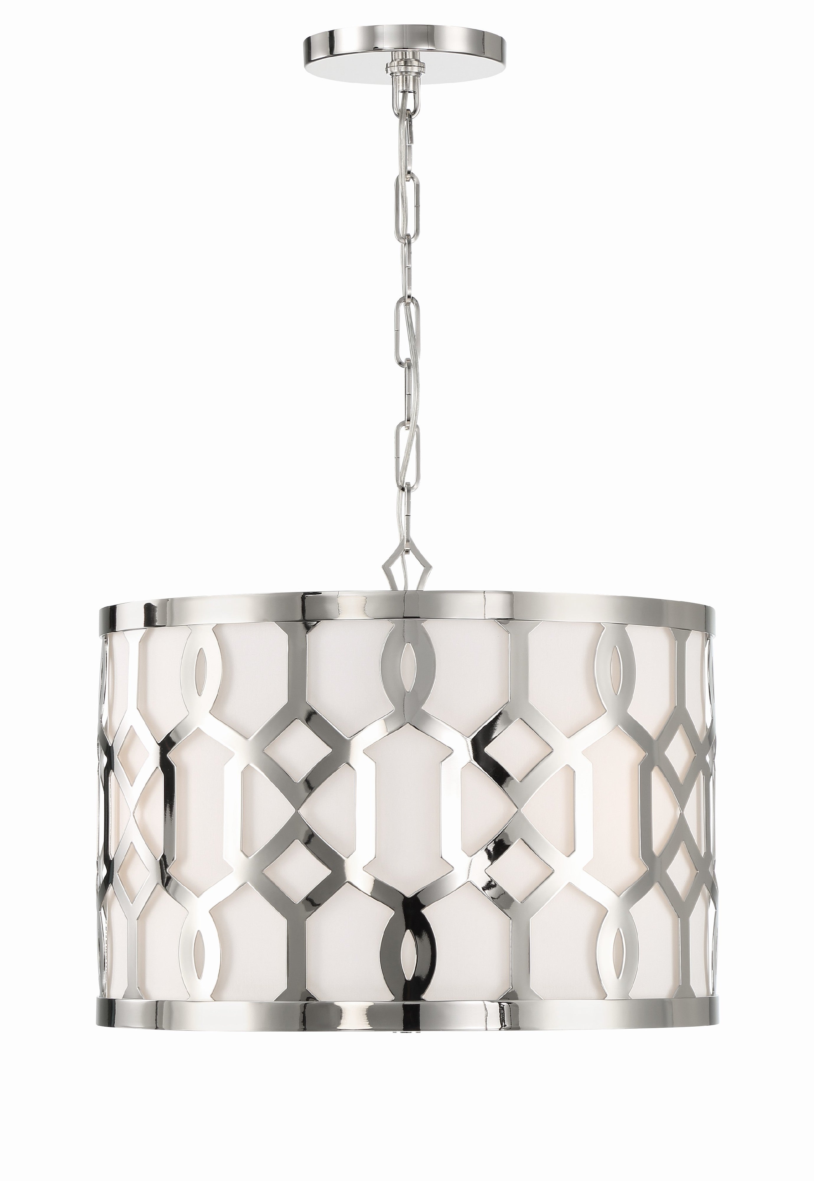Crystorama Jennings 2265-PN – 18.25 Inch – 3 Light – Pendant Light – Polished Nickel – Dry Rated