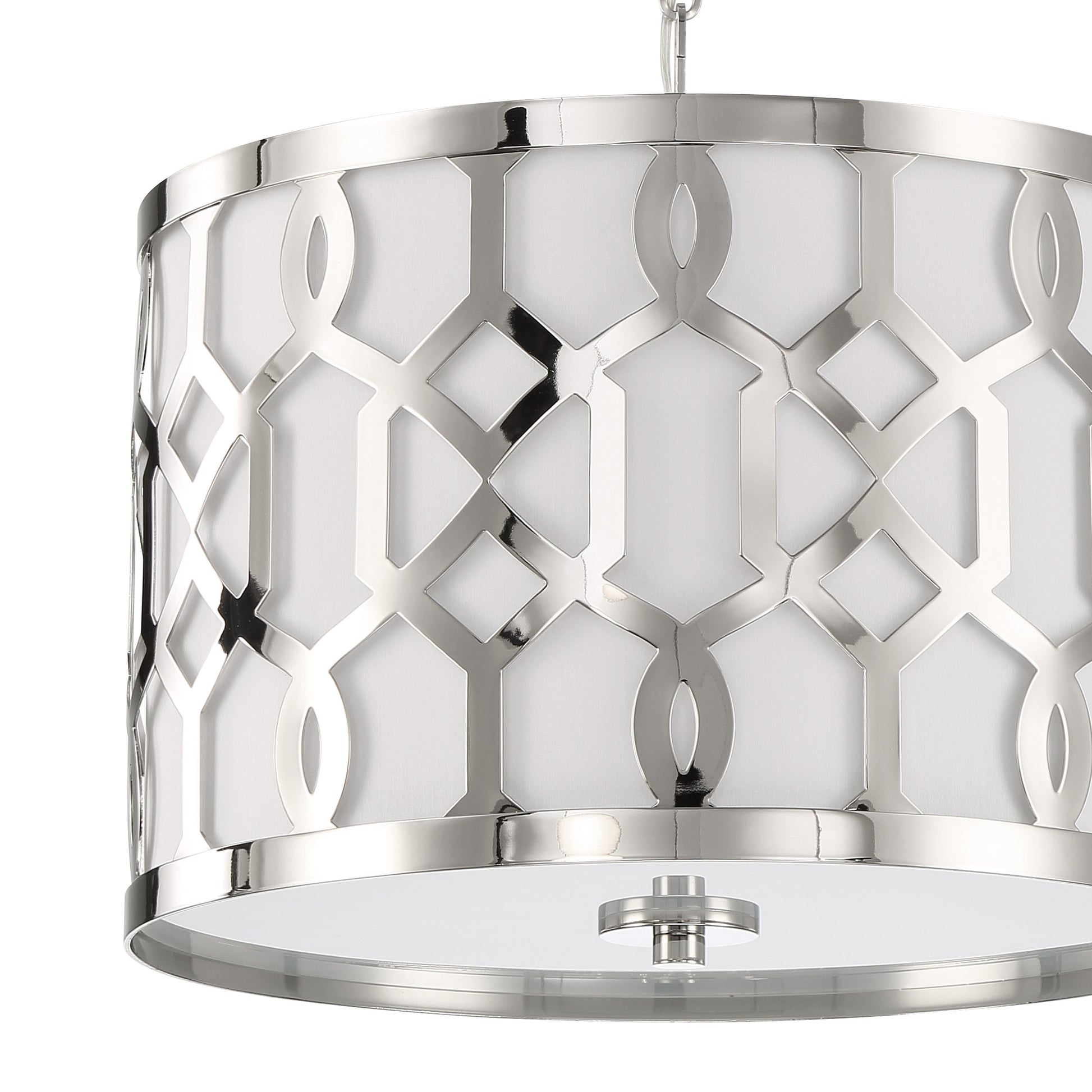 Crystorama Jennings 2265-PN – 18.25 Inch – 3 Light – Pendant Light – Polished Nickel – Dry Rated