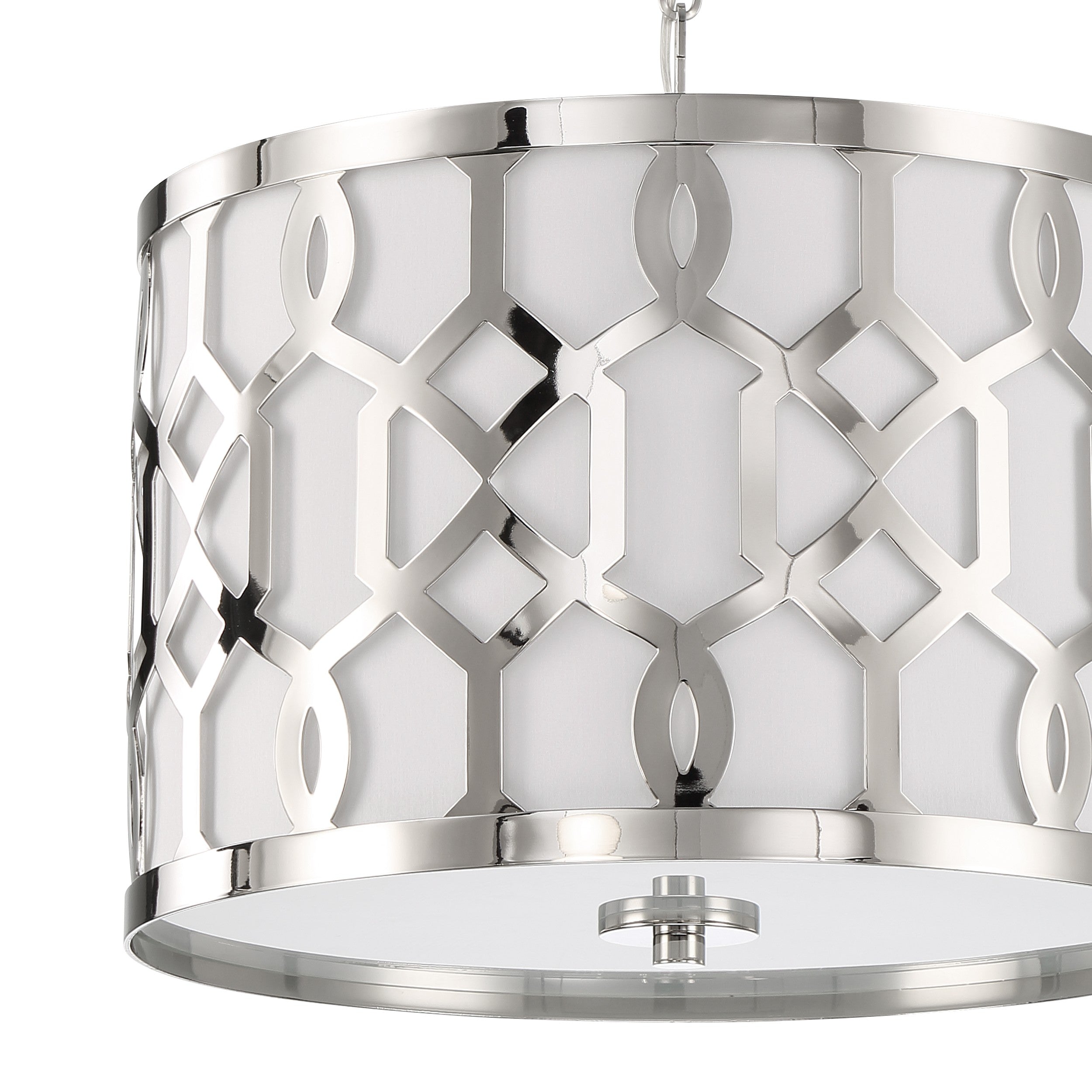 Crystorama Jennings 2265-PN – 18.25 Inch – 3 Light – Pendant Light – Polished Nickel – Dry Rated