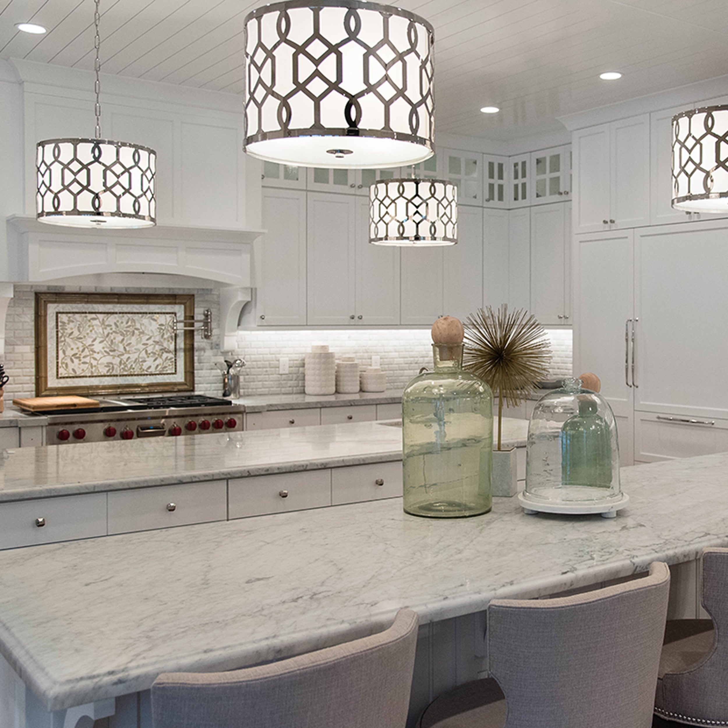 Crystorama Jennings 2265-PN – 18.25 Inch – 3 Light – Pendant Light – Polished Nickel – Dry Rated