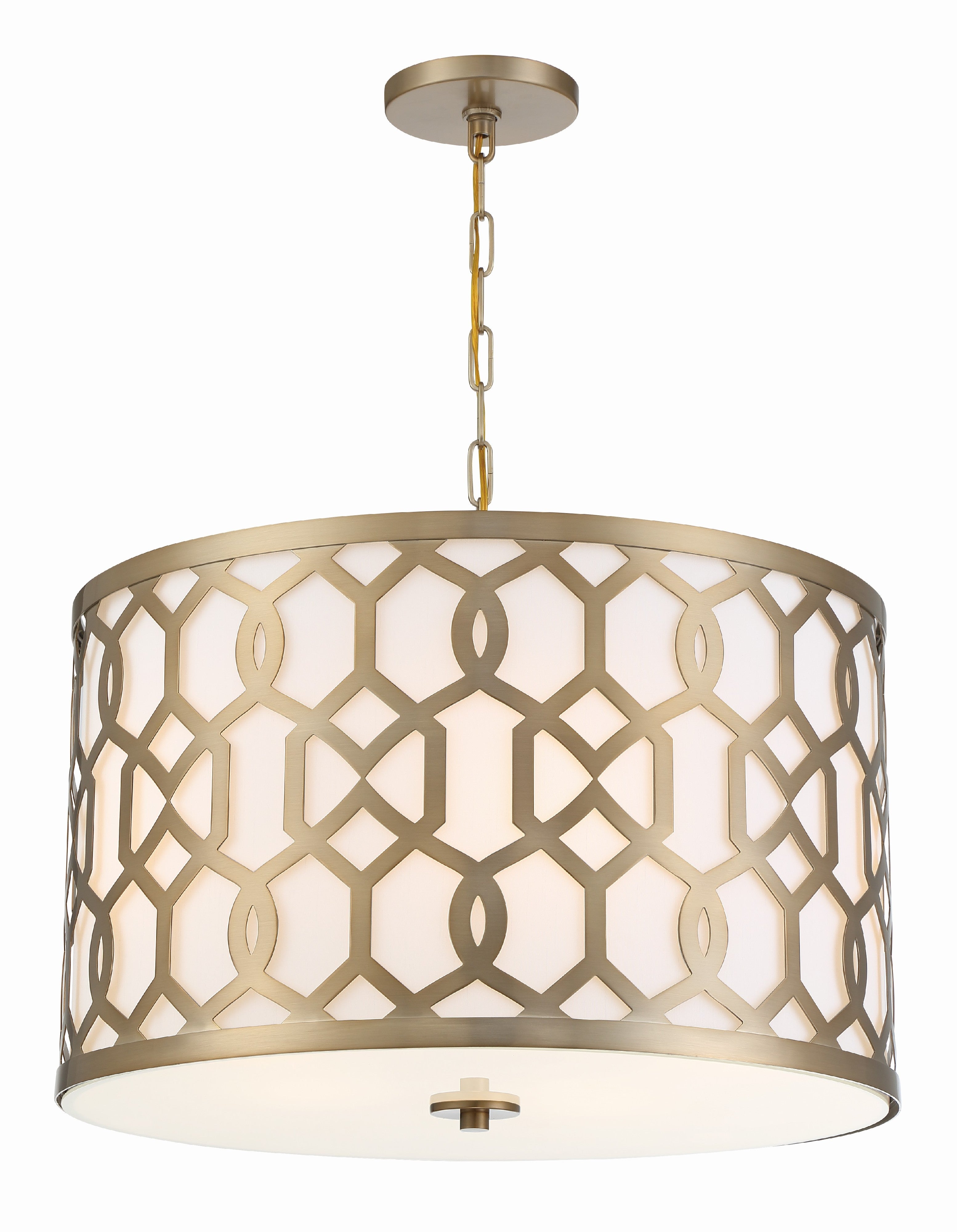 Crystorama Jennings 2266-AG – 24.25 Inch – 5 Light – Pendant Light – Aged Brass – Dry Rated